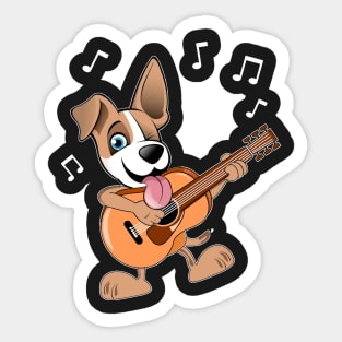 Guitar Music Dog T-Shirt Funny Pet Gift Idea Sticker
